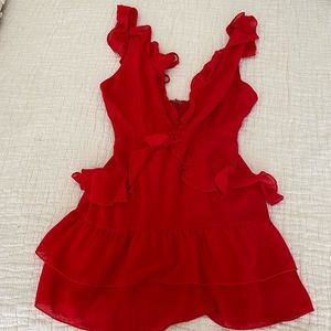 Red mini dress